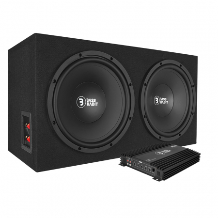 Bass Habit Play PL212 2x12tom med Play Power 600.1, basspakke i gruppen Pakkeløsninger / Pakker for bilen / Basspakker hos BRL Electronics (SETPL212PKT1)