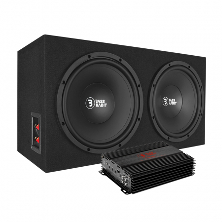 Bass Habit Play PL212 & Rebel RA2000W, basspakke i gruppen Pakkeløsninger / Pakker for bilen / Basspakker hos BRL Electronics (SETPL212PKT8)