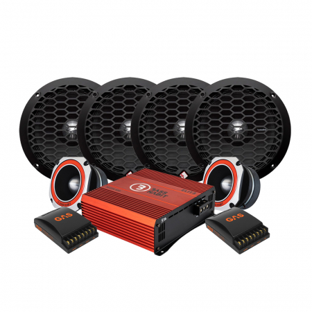 Rockford Fosgate PPS4-6 & Bass Habit SE45T SPL-pakke med steg, medium i gruppen Pakkeløsninger / Pakker for bilen / SPL Høyttalerpakker hos BRL Electronics (SETPPS46PKT4)