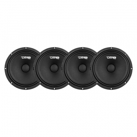 4-pakning DS18 PRO-GM8.4, 8 tommers mellomtone i gruppen Pakkeløsninger / Pakker for bilen / SPL Høyttalerpakker hos BRL Electronics (SETPROGM84X4)