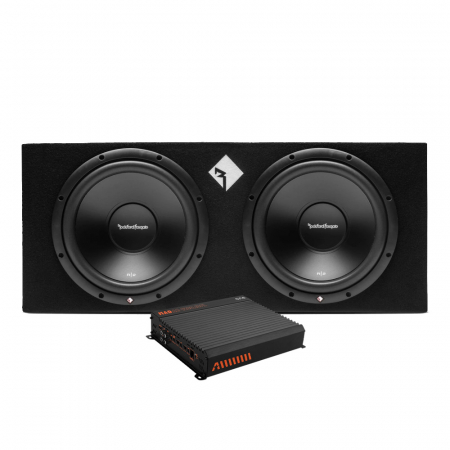 Rockford Fosgate R2-2X12 & MAD A2-1200.1DFL, baspakke i gruppen Pakkeløsninger / Pakker for bilen / Basspakker hos BRL Electronics (SETR22X12PKT8)