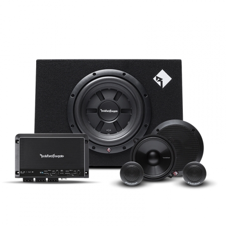 Rockford Fosgate R250X4 med R2S-1X10 boksystem og Prime-kitsystem i gruppen Pakkeløsninger / Pakker for bilen / Helhetspakker hos BRL Electronics (SETR2S1X10PKT1)