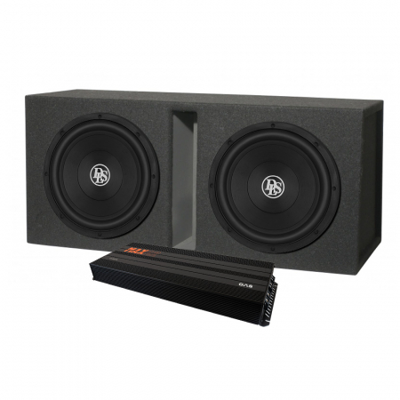 2-pack DLS RCW12.D2 i låda med GAS MAX A2-2500.1DL, baspaket i gruppen Pakkeløsninger / Pakker for bilen / Basspakker hos BRL (SETRCW12D2PKT12)