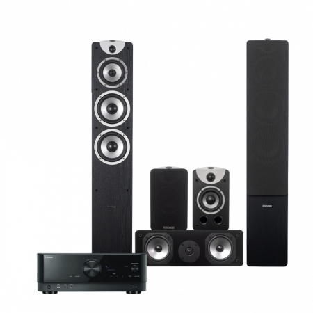 Yamaha RX-V4A & Dynavoice Magic F-7 EX 5.0 hjemmekinopakke, svart i gruppen Pakkeløsninger / Pakker for hjemmet / Hjemmekino og Hjemmekinopakker hos BRL (SETRXV4APKT14)