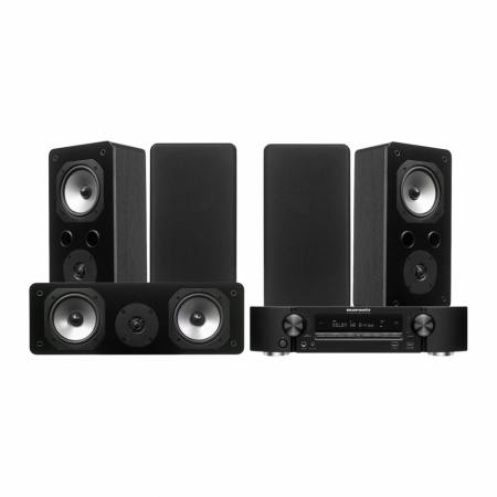 Marantz NR1510 & Dynavoice Challenger S-5 5.0 hemmabiopaket, svart i gruppen Pakkeløsninger / Pakker for hjemmet / Hjemmekino og Hjemmekinopakker hos BRL (SETS5PKT5)