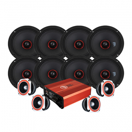 Bass Habit SPL Elite SE165M & SE45T SPL-pakke med forsterker, stor i gruppen Pakkeløsninger / Pakker for bilen / SPL Høyttalerpakker hos BRL Electronics (SETSE165MPKT2)