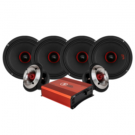 Bass Habit SPL Elite SE2200M & SE245T SPL-pakke med forsterker, medium i gruppen Pakkeløsninger / Pakker for bilen / SPL Høyttalerpakker hos BRL Electronics (SETSE2200MPKT1)