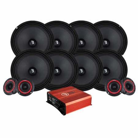 8-pakke Bass Habit Play SP200M med SP25A SPL-pakke med forsterker, stor i gruppen Pakkeløsninger / Pakker for bilen / SPL Høyttalerpakker hos BRL Electronics (SETSP200MPKT5)