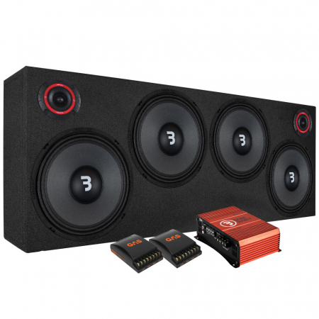 Bass Habit SP250M og SP25A, 4x10 raggarplanke med steg i gruppen Pakkeløsninger / Pakker for bilen / Raggarpakke hos BRL Electronics (SETSP250MPKT5)