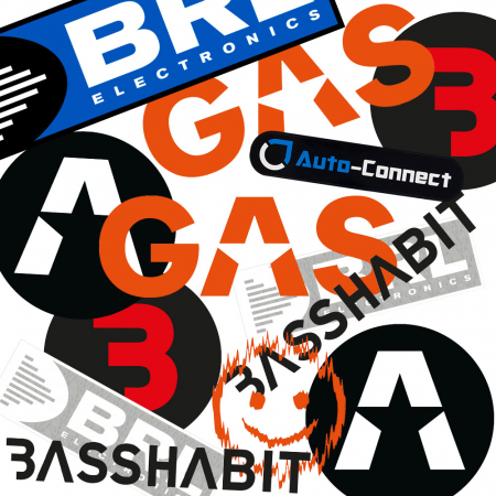 Mixat paket med 13 stickers, medium i gruppen Billyd / Tilbehør / Merchandise hos BRL (SETSTICKERMIXM)