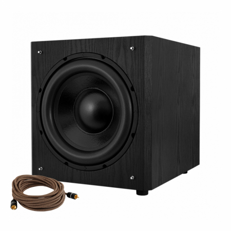 System One W120 aktiv subwoofer, svart + subwooferkabel i gruppen Lyd til hjemmet / Høyttalere / Subwoofer hos BRL (SETW120PKT1)