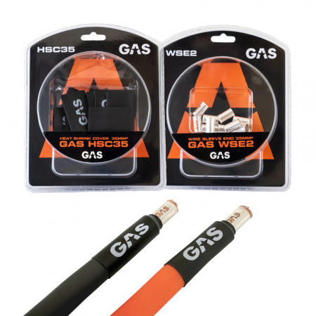 GAS 10-pakke krympeslange med end/kabelhylser, 35mm²-kabel