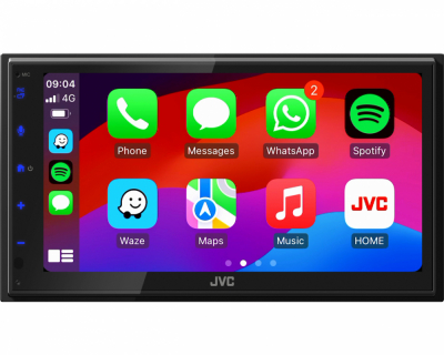 JVC KW-M595DBT, bilstereo med DAB, CarPlay, Android Auto og 2+1 par lavnivå