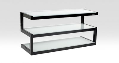 Norstone Esse, mediabenk pianosvart med frostet glass