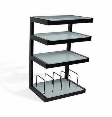 Norstone Esse Hifi Vinyl, matt svart med hvitfrostede hyller