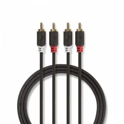 Nedis stereokabel, 2x RCA hane till 2x RCA hane
