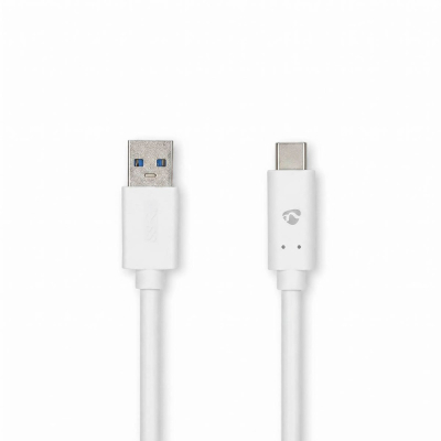 NEDIS CCGW61600WT10 USB-A til USB-C-kabel, hvit, 1 meter