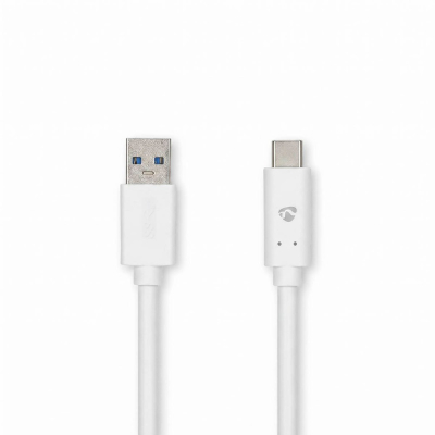 NEDIS CCGW61600WT20 USB-A til USB-C-kabel, hvit, 2 meter
