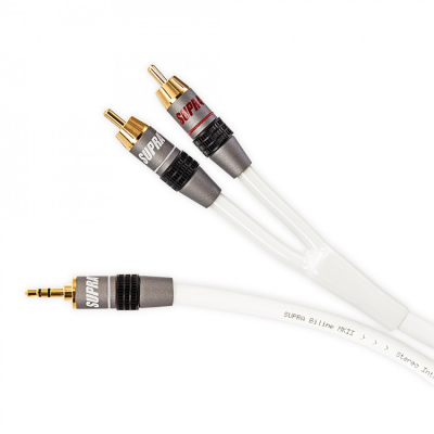 Supra BiLine-MP 3,5 mm - 2RCA hvit, 12 meter