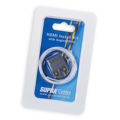 Supra HDMI Install Kit MET-B / BRAID, vinklet deksel og kabelstrømpe