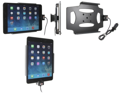 Brodit Aktiv holder med USB-kabel og cigarettadapter, Apple iPad Mini 2 (A1489, A1490, A1491)/3 (A1599, A1600)/Retina