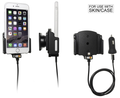 Brodit Aktiv holder med USB-kabel og cigarettadapter, Apple iPhone 6/6S/7/8/SE 2nd Gen 2020/X/Xs