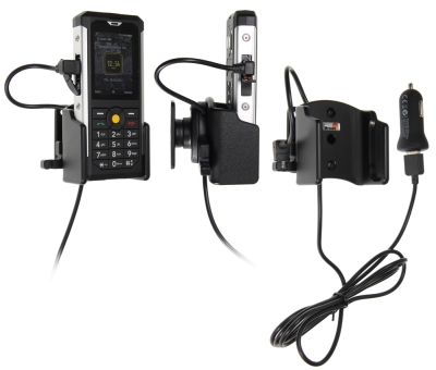 Brodit Aktiv holder med USB-kabel og cigarettadapter, CAT B100 