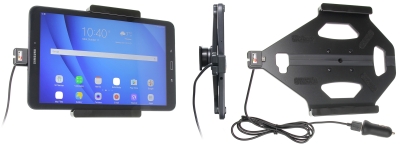 Brodit Aktiv holder med USB-kabel og cigarettadapter, Samsung Galaxy Tab A 10.1 (2016) SM-T580/SM-T585 