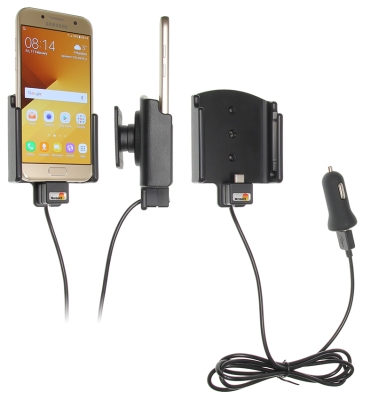 Brodit Aktiv holder med USB-kabel og cigarettadapter, Samsung Galaxy A3 (2017) 