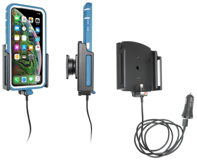 Brodit Aktiv holder med USB-kabel og cigarettadapter, Apple iPhone 11/11 Pro/11 Pro Max/Xs Max