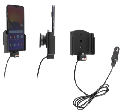 Brodit Aktiv holder med USB-kabel og cigarettadapter, Samsung Galaxy A10 (SM-A105) 