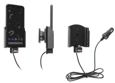 Brodit Aktiv holder med USB-kabel og cigarettadapter, Google Pixel 4 
