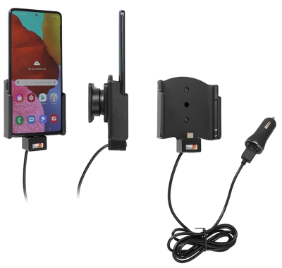 Brodit Aktiv holder med USB-kabel og cigarettadapter, Samsung Galaxy A51 SM-A515F/DSN 