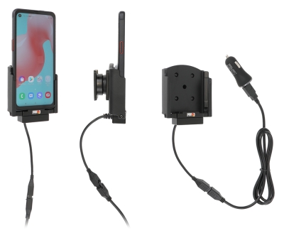 Brodit Aktiv holder med USB-kabel og cigarettadapter, Samsung Galaxy Xcover Pro SM-G715 