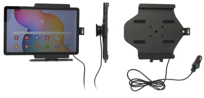 Brodit Aktiv holder med USB-kabel og cigarettadapter, Samsung Galaxy Tab S6 Lite SM-P610/SM-P615 