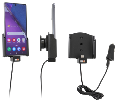Brodit Aktiv holder med USB-kabel og cigg-adapter, Samsung Galaxy Note 20 5G 