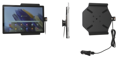 Brodit Aktiv holder med USB-kabel og cigarettadapter, Samsung Galaxy Tab A8 SM-X200/205 