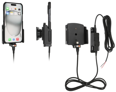 Brodit Aktiv holder for fast montering, Apple iPhone 15/15 Pro/16/16 Pro/16e