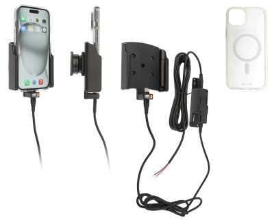Brodit Mobildeksel med Aktiv holder for fast montering, Apple iPhone 15 