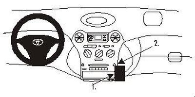 ProClip Monteringsbøyle Toyota Yaris 99-02/Yaris Verso 99-05, Vinklet