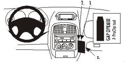 ProClip Monteringsbøyle Mitsubishi Carisma 99-05, Vinklet