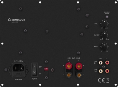 Monacor SAM-300D innbyggingsforsterker for subwoofer