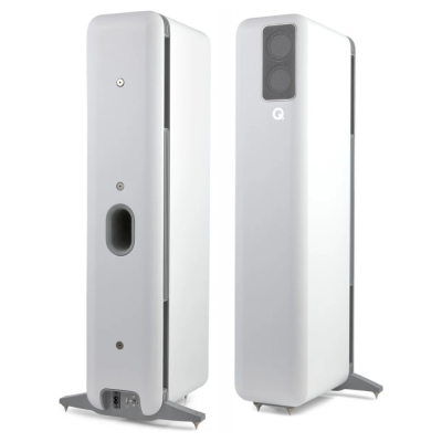 Q Acoustics QActive 400 aktive gulvhøyttalere, matt hvitt par