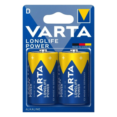 Varta Longlife Power D, alkaliske batterier 2-pack