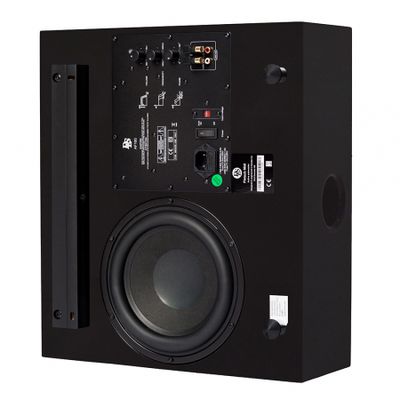 DLS Flatsub Midi vegghengbar aktiv subwoofer, matt svart