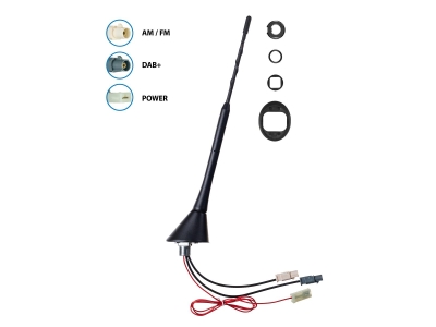 Takantenn AM/FM DAB+ 76° helning 12V