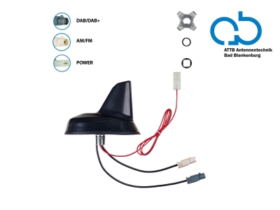 Takantenn AM/FM DAB+ Shark 12V ekstern