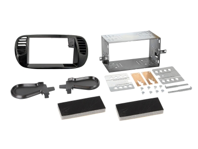 Monteringsramme 2-DIN Fiat 500, matt svart