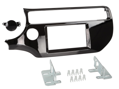 Monteringsramme 2-DIN Kia Rio, piano svart