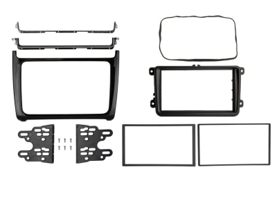 Monteringsramme 2-DIN VW Polo 2014-2017, piano svart